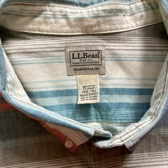 LLBean Men’s Short Sleeve Shirts XXLT Traditional Fit, Lot Of 2, Outdoor Preppy - Picture 8 of 9